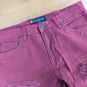 Southpole Jeans Men's Size 40x34 Burgundy‎